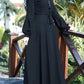 Plain Abaya With Zip Work