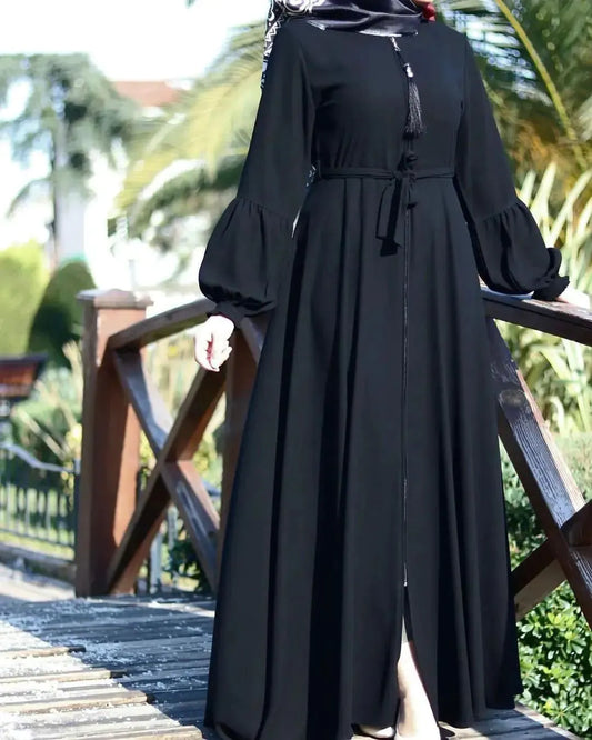 Plain Abaya With Zip Work