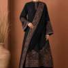 Black Rust Stitched Embroidered 3-PC Lawn