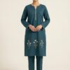 Deep-teal-floral-khaddar-suit