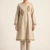 Oatmeal-floral-khaddar-suit