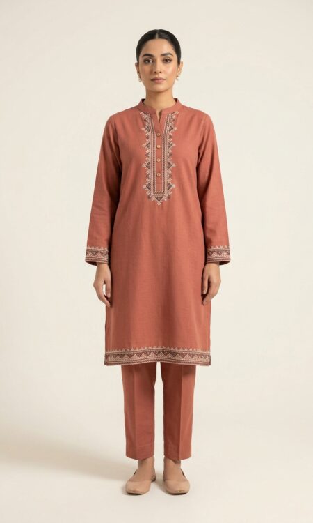 Terracotta-geometric-khaddar-suit