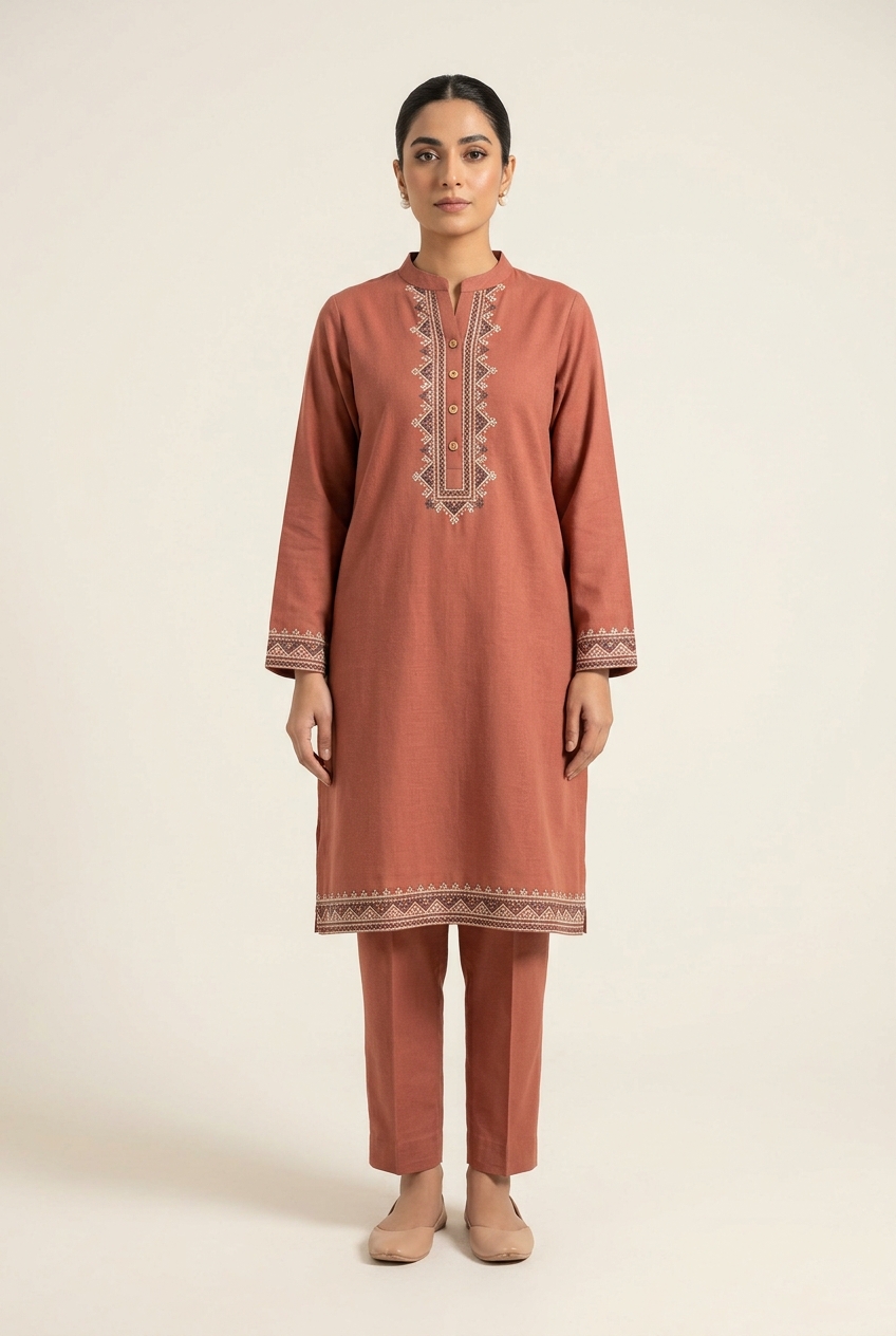 Terracotta-geometric-khaddar-suit